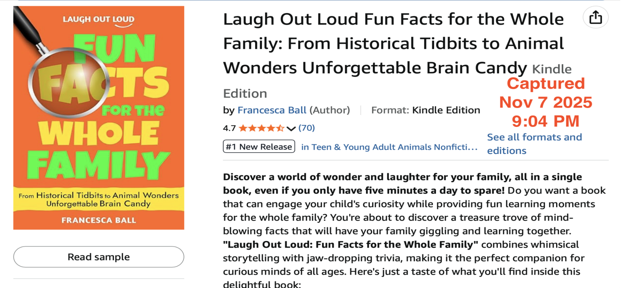 #1 New Release in Teen & Young Adult Animals & Nonfiction